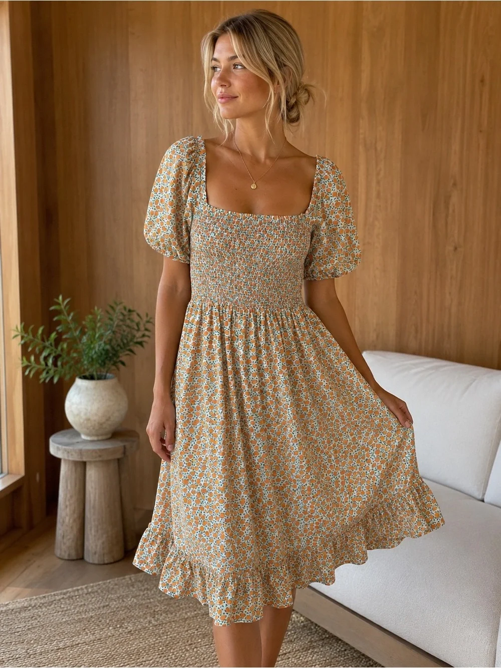 J. Crew Cottagecore Milkmaid Coquette Floral Smocked Midi Dress